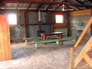 Interior of hut