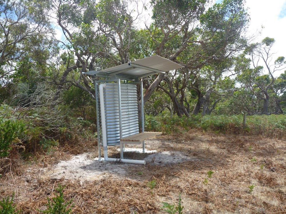 Shelter & water tank under construction, Dec 2011