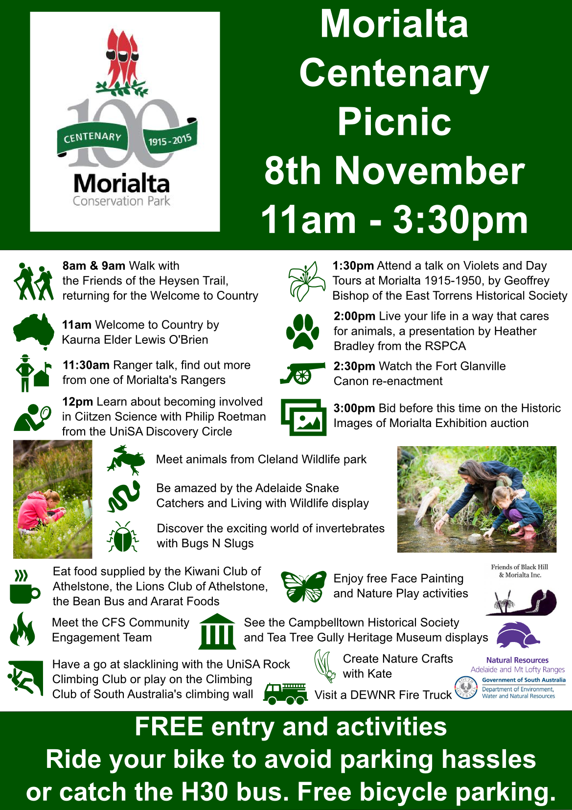 Morialta Centenary Picnic Sunday 8th November. 2 x Walks. Bid on Historic Images Auction